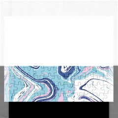 Blue Vivid Marble Pattern Rectangular Jigsaw Puzzl by goljakoff