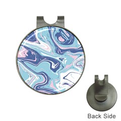 Blue Vivid Marble Pattern Hat Clips With Golf Markers by goljakoff