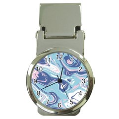 Blue Vivid Marble Pattern Money Clip Watches by goljakoff