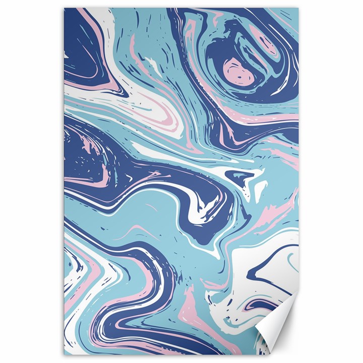 Blue Vivid Marble Pattern Canvas 20  x 30 