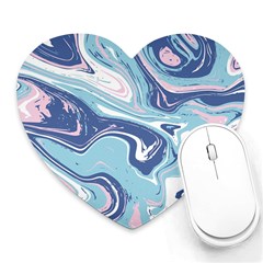 Blue Vivid Marble Pattern Heart Mousepads by goljakoff