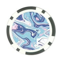 Blue Vivid Marble Pattern Poker Chip Card Guard by goljakoff