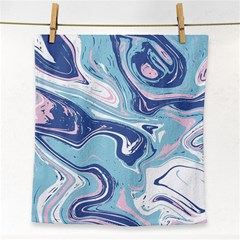 Blue Vivid Marble Pattern Face Towel by goljakoff