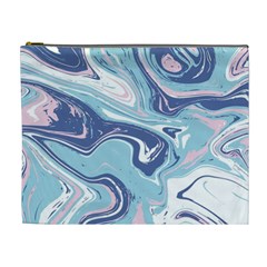 Blue Vivid Marble Pattern Cosmetic Bag (xl) by goljakoff