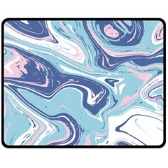 Blue Vivid Marble Pattern Fleece Blanket (medium)  by goljakoff