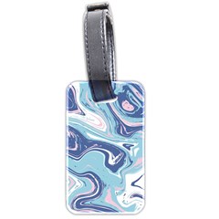 Blue Vivid Marble Pattern Luggage Tag (two Sides) by goljakoff