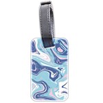 Blue Vivid Marble Pattern Luggage Tag (two sides) Front