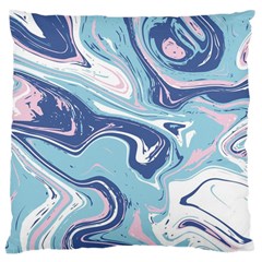 Blue Vivid Marble Pattern Large Cushion Case (one Side) by goljakoff