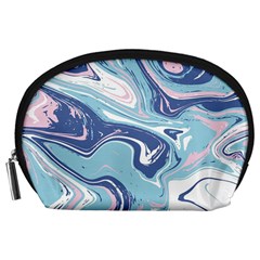 Blue Vivid Marble Pattern Accessory Pouch (large) by goljakoff