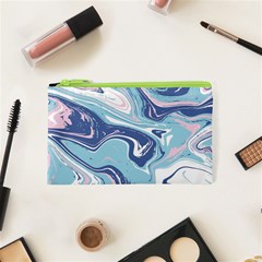 Blue Vivid Marble Pattern Cosmetic Bag (xs) by goljakoff