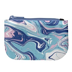 Blue Vivid Marble Pattern Large Coin Purse by goljakoff