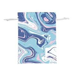 Blue Vivid Marble Pattern Lightweight Drawstring Pouch (l) by goljakoff