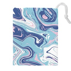 Blue Vivid Marble Pattern Drawstring Pouch (4xl) by goljakoff