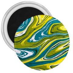 Green Vivid Marble Pattern 3  Magnets by goljakoff