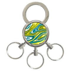 Green Vivid Marble Pattern 3-ring Key Chain by goljakoff