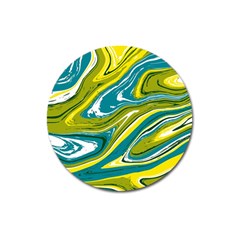 Green Vivid Marble Pattern Magnet 3  (round) by goljakoff