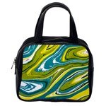 Green Vivid Marble Pattern Classic Handbag (One Side) Front