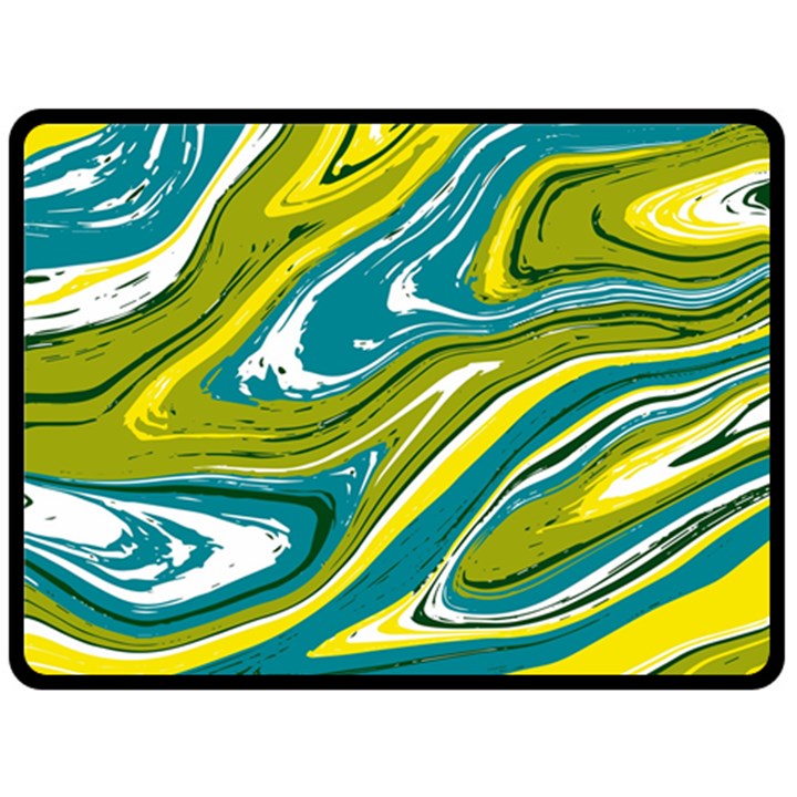 Green Vivid Marble Pattern Fleece Blanket (Large) 