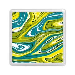 Green Vivid Marble Pattern Memory Card Reader (square) by goljakoff