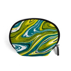 Green Vivid Marble Pattern Accessory Pouch (small) by goljakoff