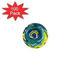 Green Vivid Marble Pattern 14 1  Mini Magnets (100 Pack)  by goljakoff