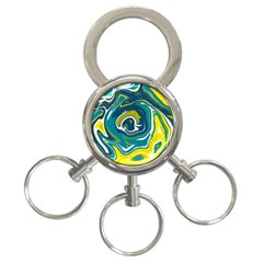 Green Vivid Marble Pattern 14 3-ring Key Chain by goljakoff