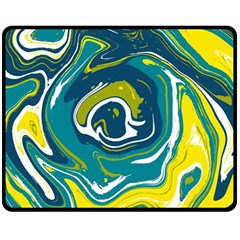 Green Vivid Marble Pattern 14 Fleece Blanket (medium)  by goljakoff