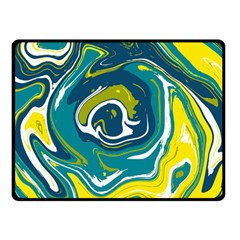 Green Vivid Marble Pattern 14 Double Sided Fleece Blanket (small)  by goljakoff