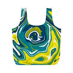 Green Vivid Marble Pattern 14 Full Print Recycle Bag (m) by goljakoff