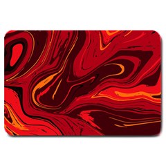 Red Vivid Marble Pattern 15 Large Doormat  by goljakoff