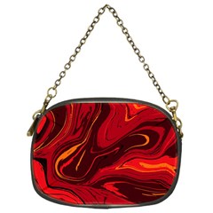 Red Vivid Marble Pattern 15 Chain Purse (one Side) by goljakoff