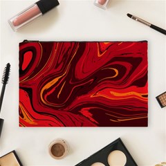 Red Vivid Marble Pattern 15 Cosmetic Bag (large) by goljakoff