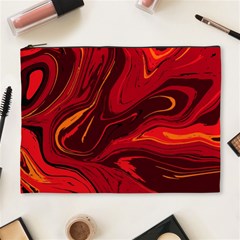 Red Vivid Marble Pattern 15 Cosmetic Bag (xl) by goljakoff