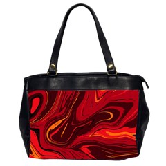 Red Vivid Marble Pattern 15 Oversize Office Handbag (2 Sides) by goljakoff