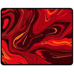 Red Vivid Marble Pattern 15 Fleece Blanket (medium)  by goljakoff