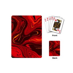 Red Vivid Marble Pattern 15 Playing Cards Single Design (mini) by goljakoff