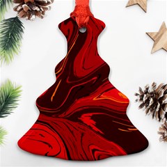 Red Vivid Marble Pattern 15 Ornament (christmas Tree)  by goljakoff