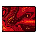 Red Vivid Marble Pattern 15 Double Sided Fleece Blanket (Small)  45 x34  Blanket Front