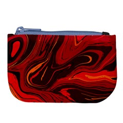 Red Vivid Marble Pattern 15 Large Coin Purse by goljakoff