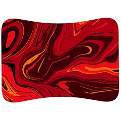 Red Vivid Marble Pattern 15 Velour Seat Head Rest Cushion by goljakoff