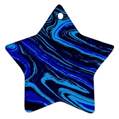 Blue Vivid Marble Pattern 16 Ornament (star) by goljakoff