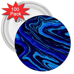 Blue Vivid Marble Pattern 16 3  Buttons (100 Pack)  by goljakoff