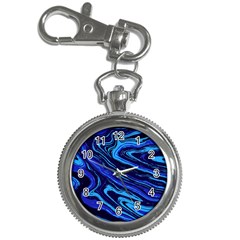 Blue Vivid Marble Pattern 16 Key Chain Watches by goljakoff