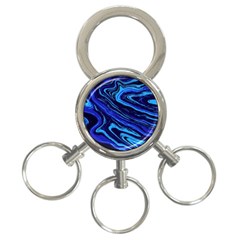 Blue Vivid Marble Pattern 16 3-ring Key Chain by goljakoff