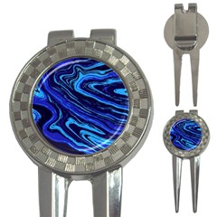 Blue Vivid Marble Pattern 16 3-in-1 Golf Divots