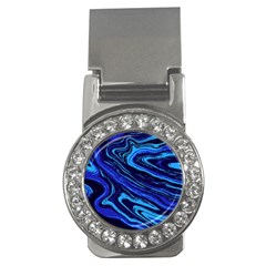 Blue Vivid Marble Pattern 16 Money Clips (cz)  by goljakoff