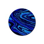 Blue Vivid Marble Pattern 16 Rubber Coaster (Round)  Front