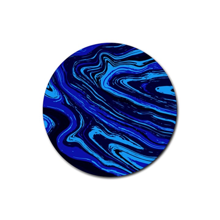 Blue Vivid Marble Pattern 16 Rubber Coaster (Round) 