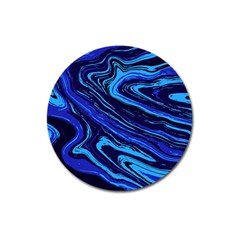 Blue Vivid Marble Pattern 16 Magnet 3  (round) by goljakoff