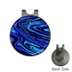 Blue Vivid Marble Pattern 16 Hat Clips With Golf Markers by goljakoff